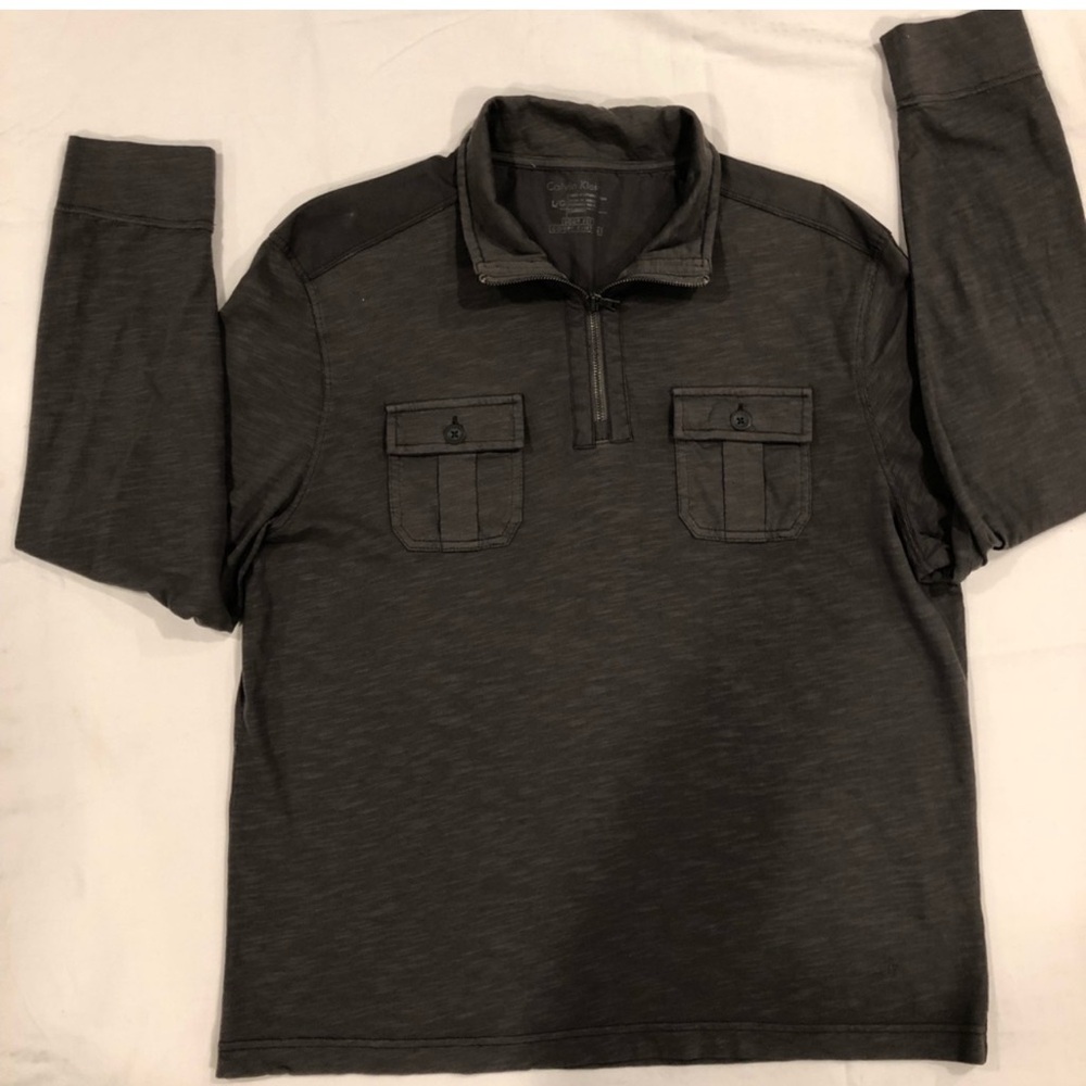 Calvin Klein Dark Gray Long Sleeve Pullover size Large